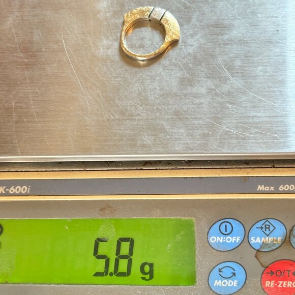 VTG Israeli Sterling Silver Gold Tone Stacking Band Stacy Givon Ring Size 8.5 - Picture 11 of 11